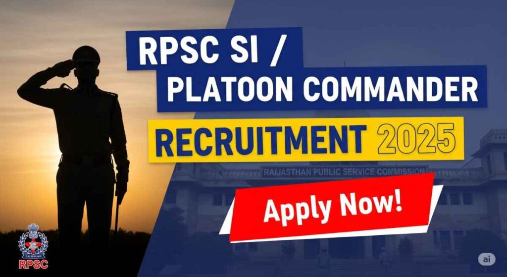 RPSC SI Platoon Commander Recruitment 2025