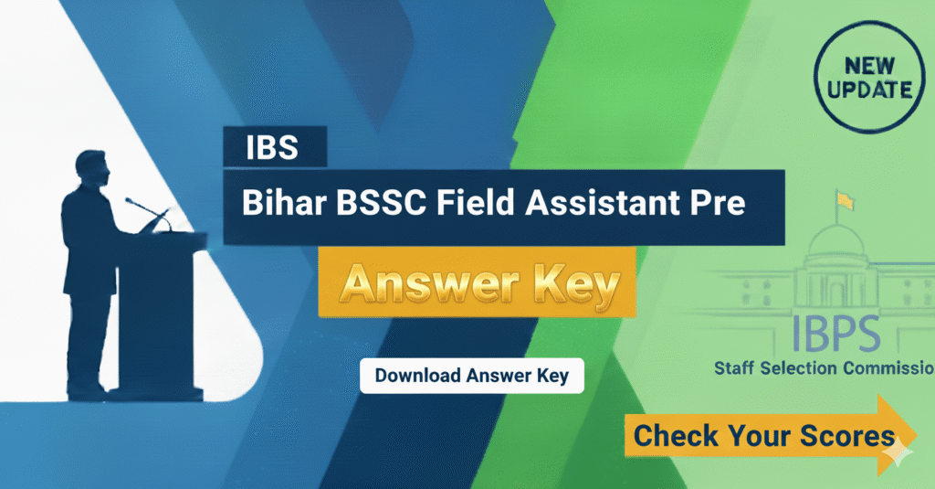 Bihar BSSC Field Assistant Pre Answer Key 2025