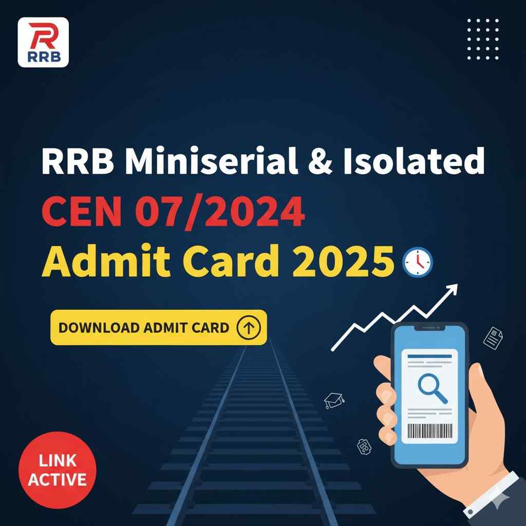 RRB Ministerial & Isolated CEN 072024 Admit Card 2025