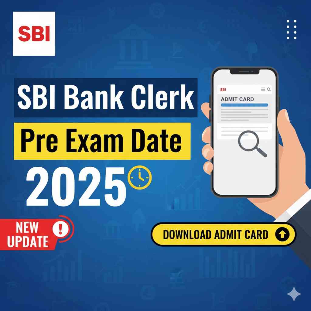 SBI Bank Clerk Pre Exam Date 2025