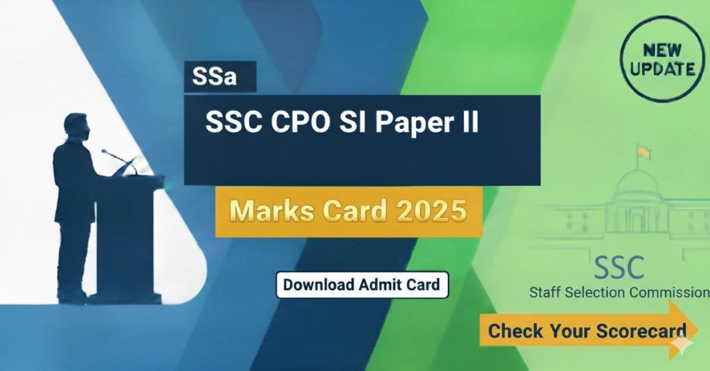 SSC CPO SI Paper II Marks 2025