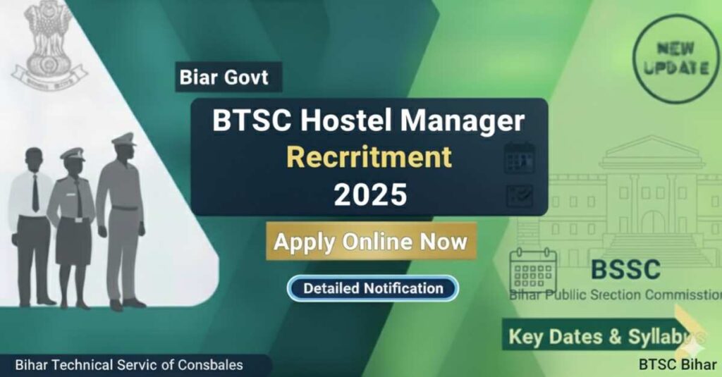 BTSC Hostel Manager Recruitment 2025